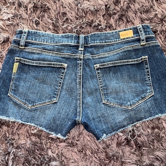 Paige Denim Shorts Catalina Short Cut off Blue Jean Giselle Raw Hem Frayed - Picture 3 of 5